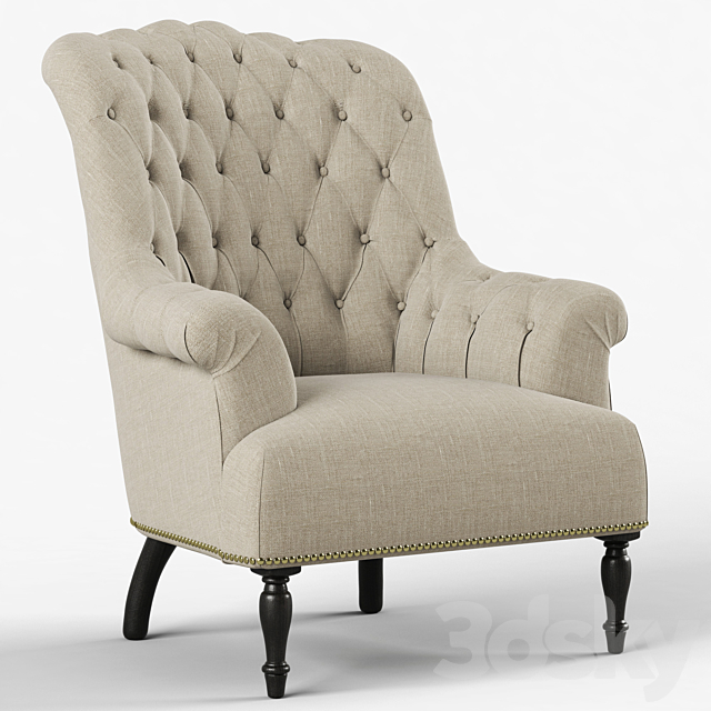 Restoration Hardware Clementine Tufted Chair 3DSMax File - thumbnail 1