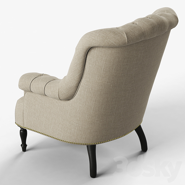 Restoration Hardware Clementine Tufted Chair 3DSMax File - thumbnail 2