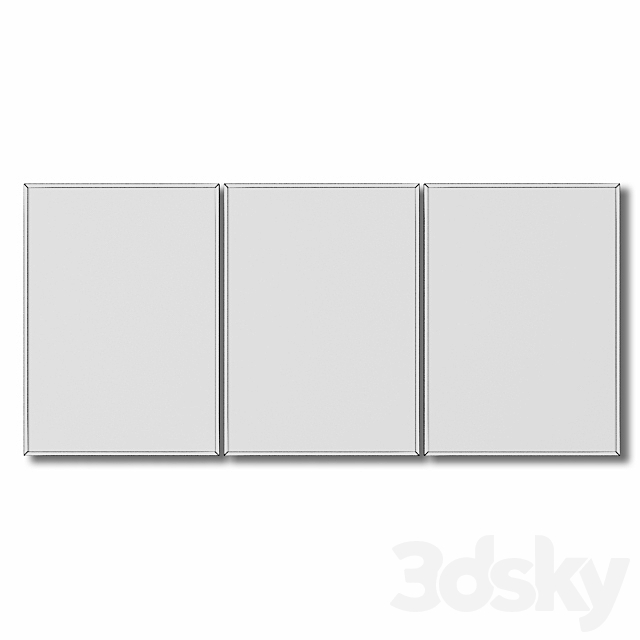 Posters with pink tulips. 3d