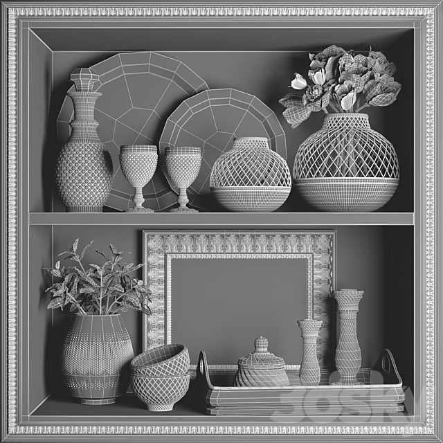 Spring decorative set 3d