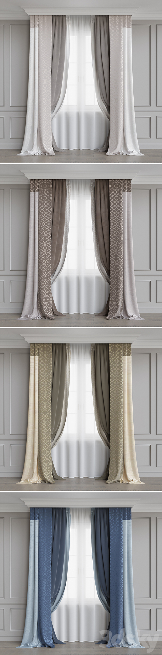 The curtain in modern style. 5 colors 3DSMax File - thumbnail 2