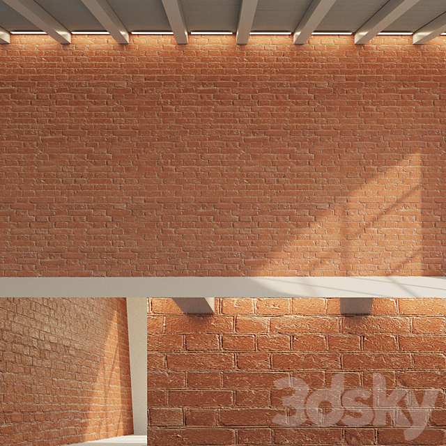 Brick wall (old brick dyed) 3d