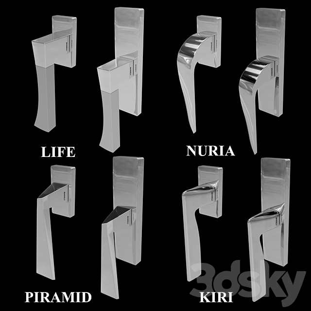 Handles for doors and windows Mandelli (4 pcs.. 4 colors) 3 3d