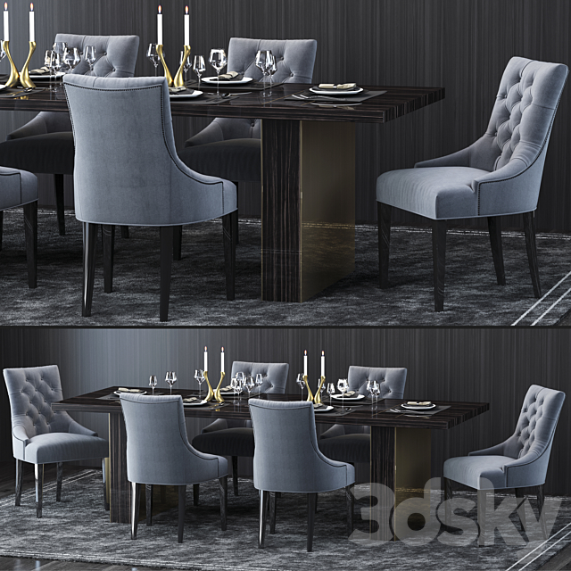 Restoration Hardware Table and Chair 3DSMax File - thumbnail 1