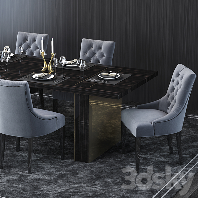 Restoration Hardware Table and Chair 3DSMax File - thumbnail 2