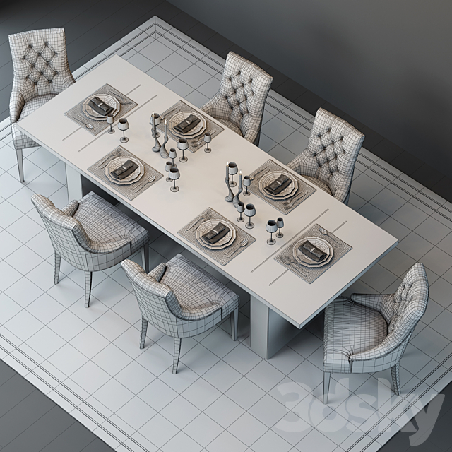 Restoration Hardware Table and Chair 3DSMax File - thumbnail 3