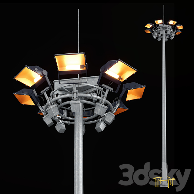 Mast with mobile crown + Spotlight Jupiter 3DSMax File - thumbnail 1