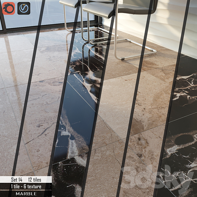 Cosmo Stone Set 14 3d