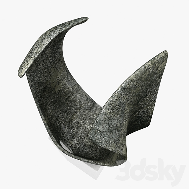 barbara hepworth – curved form bronze sculpture 3DSMax File - thumbnail 2