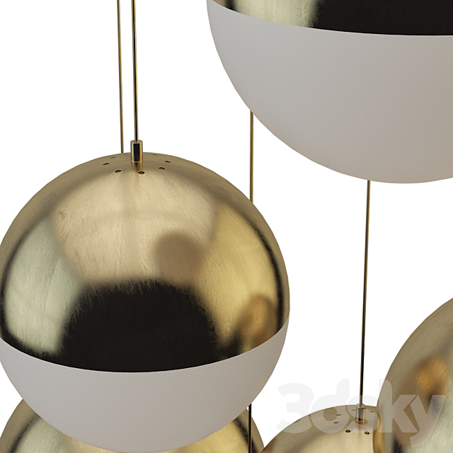 CEDAR & MOSS GLOBE 6 SET GOLD 3d