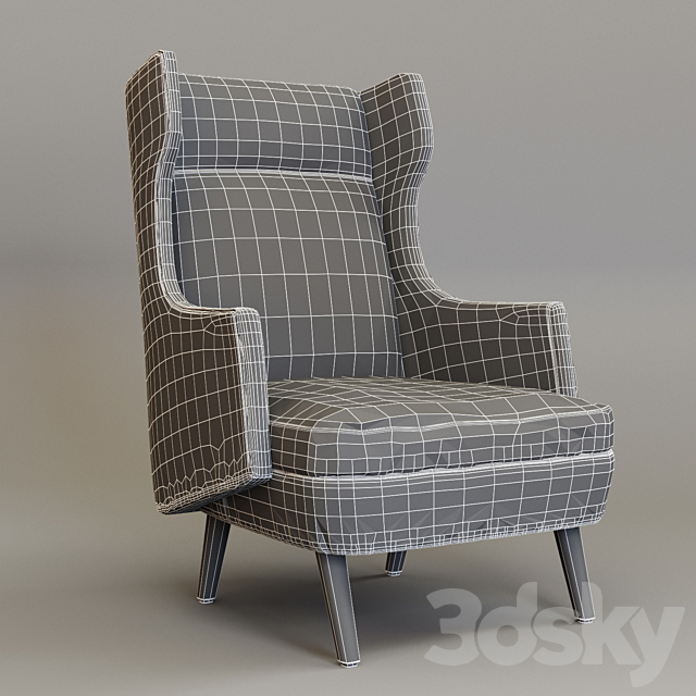 Arteriors Budelli Wing chair 3DSMax File - thumbnail 3