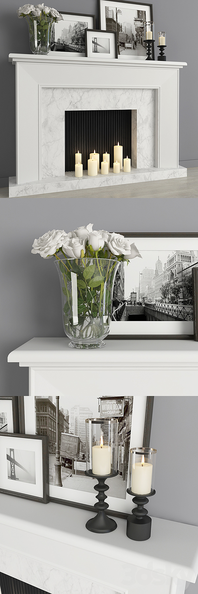 Fireplace and decor 17 3d