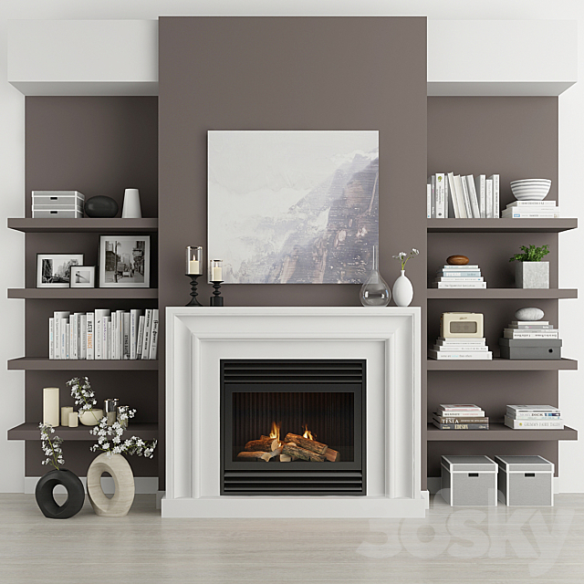 Fireplace and decor 19 3DSMax File - thumbnail 1