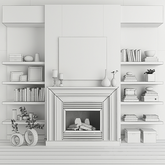 Fireplace and decor 19 3DSMax File - thumbnail 3