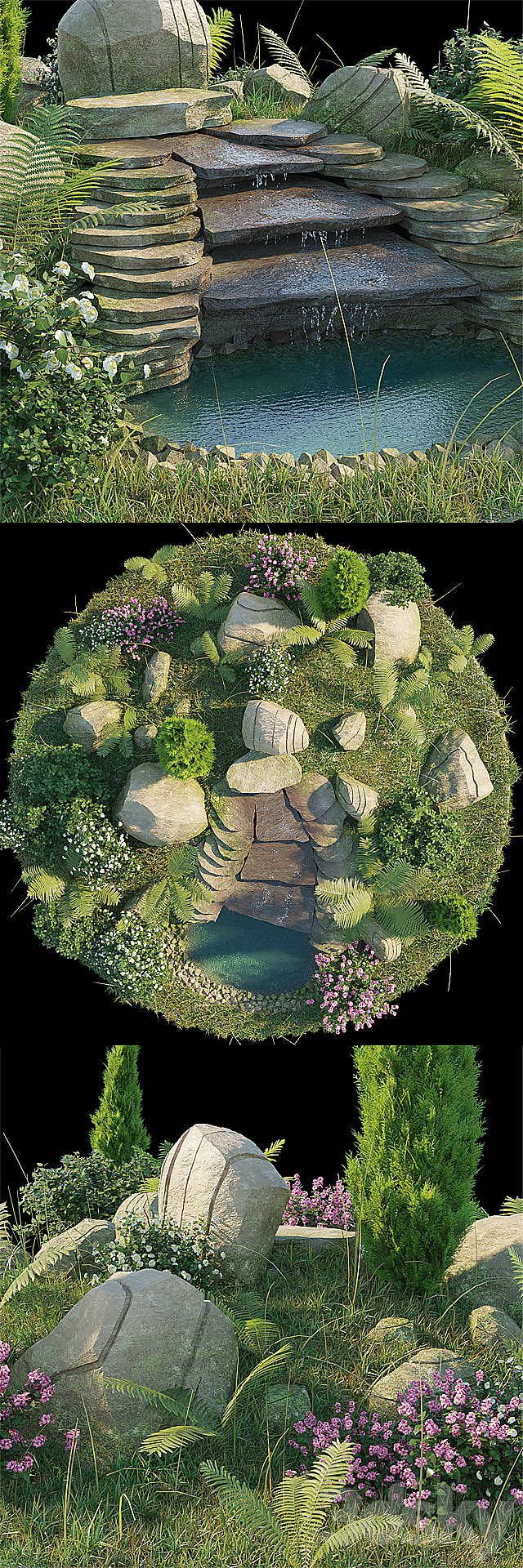 Alpine hill 3d