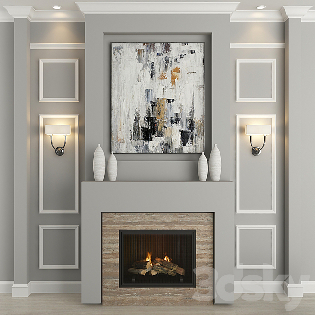 Fireplace and decor 18 3DSMax File - thumbnail 1
