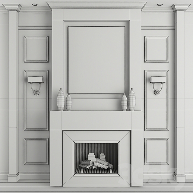 Fireplace and decor 18 3DSMax File - thumbnail 3