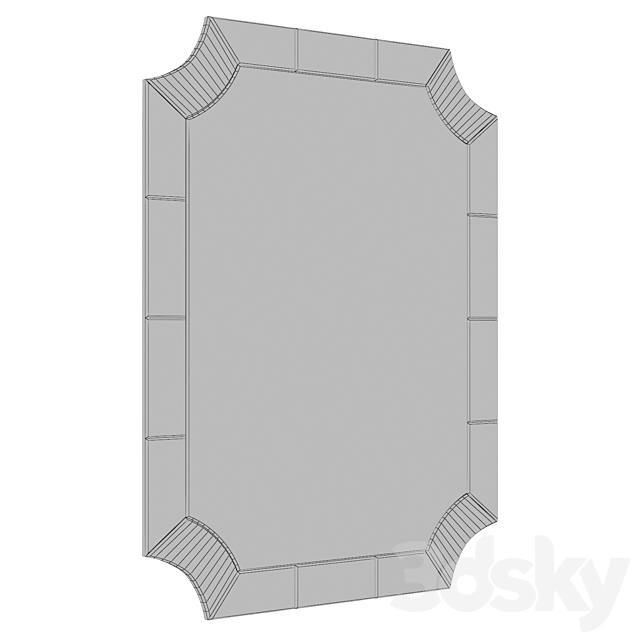 Scalloped Corner Wall Mirror 3DSMax File - thumbnail 3
