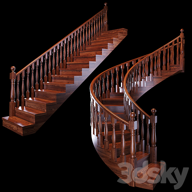 Stairs: Wooden 3DSMax File - thumbnail 1
