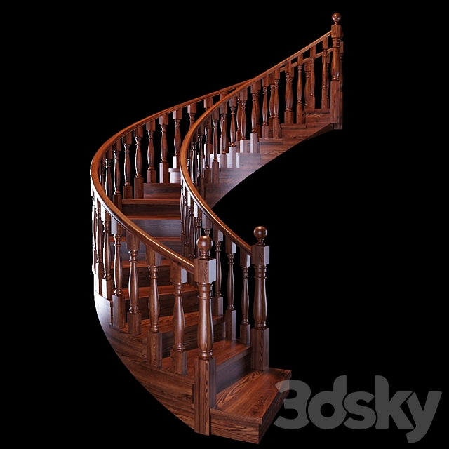 Stairs: Wooden 3DSMax File - thumbnail 3
