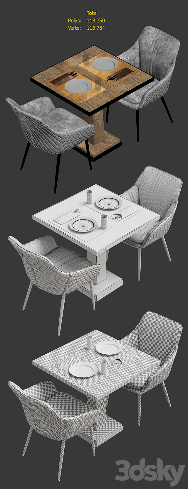 Chair Chrissy Pu from Richmond and an aged table 3DSMax File - thumbnail 3