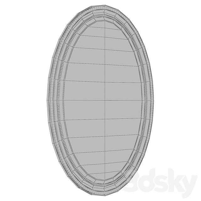 Oval Metallic Accent Mirror 3DSMax File - thumbnail 3