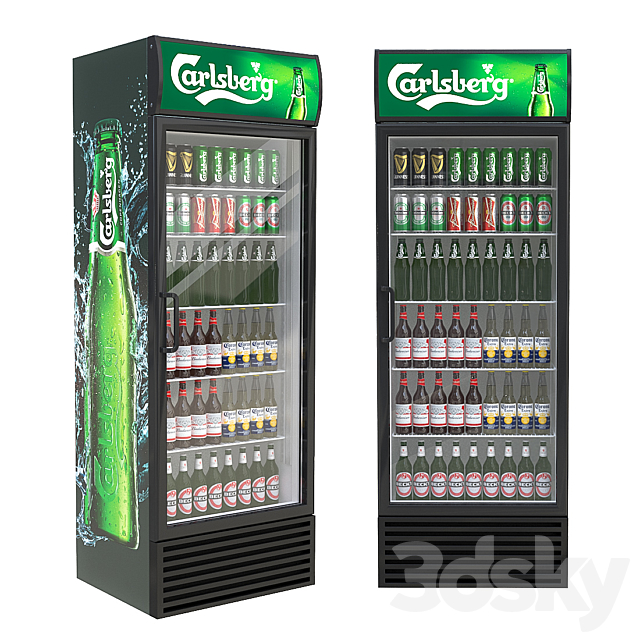 Refrigerated cabinet with drinks 3DSMax File - thumbnail 1