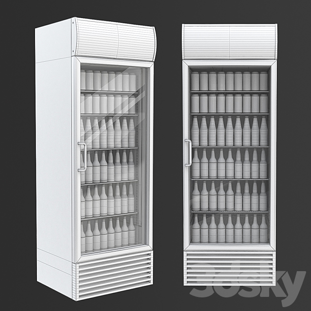 Refrigerated cabinet with drinks 3DSMax File - thumbnail 2