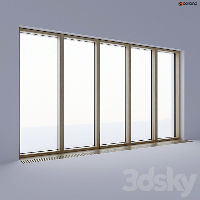 Wood-aluminum stained-glass windows 3d