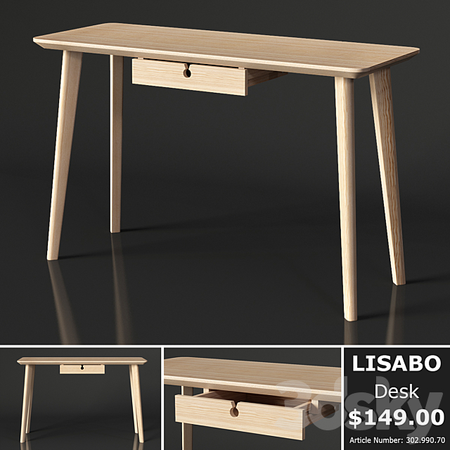 IKEA LISABO Desk 3DSMax File - thumbnail 1