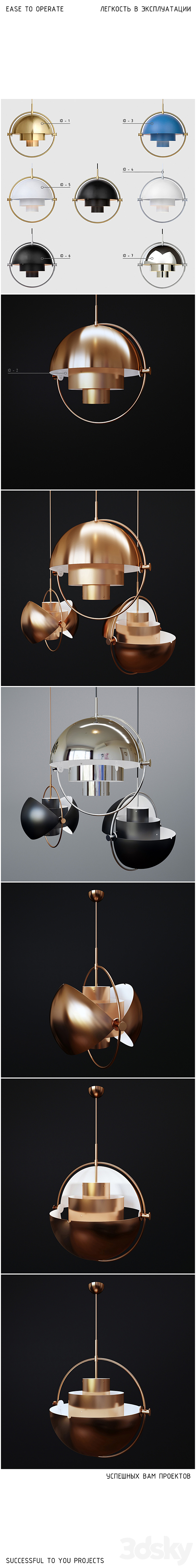 Pendant lamp Gubi Multi - lite_ cor _ v-ray 3d