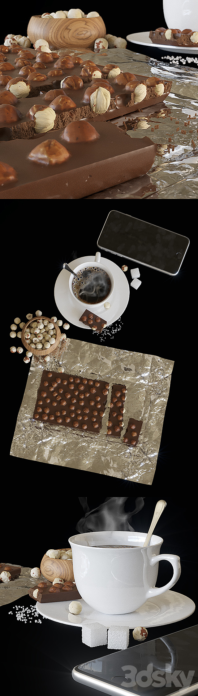Chocolate. coffee. nuts 3DSMax File - thumbnail 2