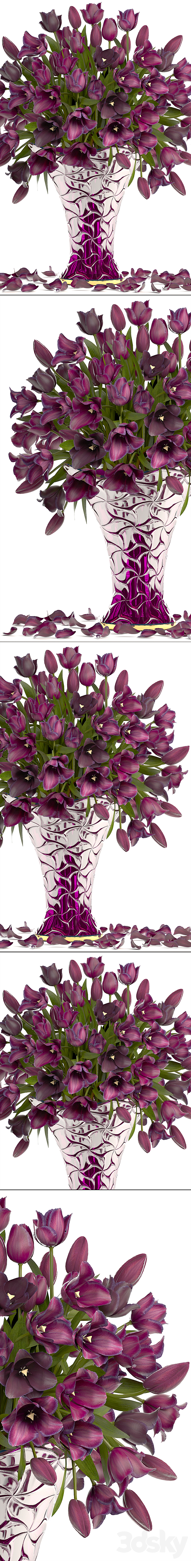 Bouquet of tulips 21. Tulips. spring flowers. vase. decor 3DSMax File - thumbnail 2