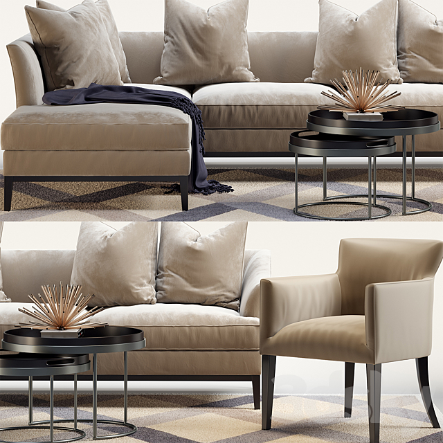 The sofa and chair company set 2 3d