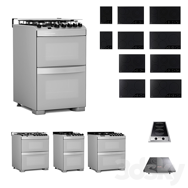 Collection – 11 Wolf Cooktops + 6 Whirlpool Brastemp Stoves + Portable Cooktops 3DSMax File - thumbnail 1