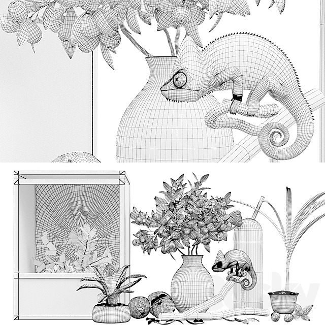 Decorative set. chameleon 3DSMax File - thumbnail 3