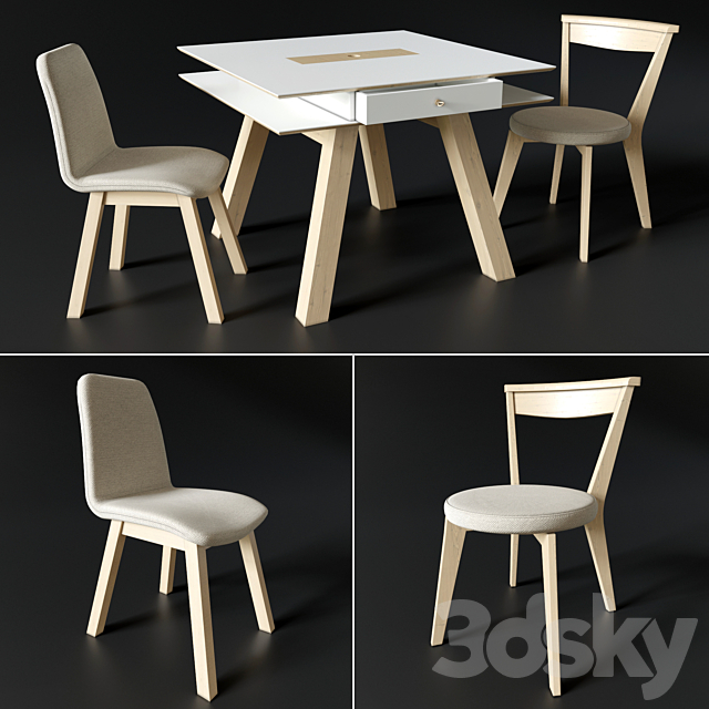Table and chairs VOX 3DSMax File - thumbnail 1