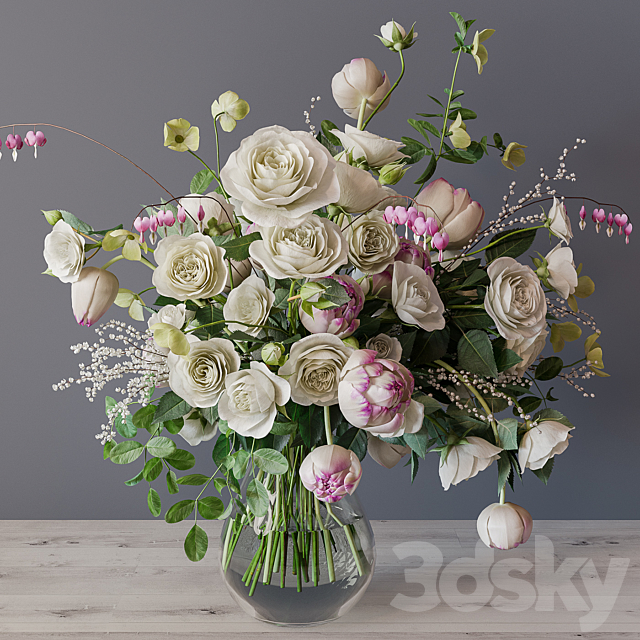 Bouquet of white roses 3DSMax File - thumbnail 1
