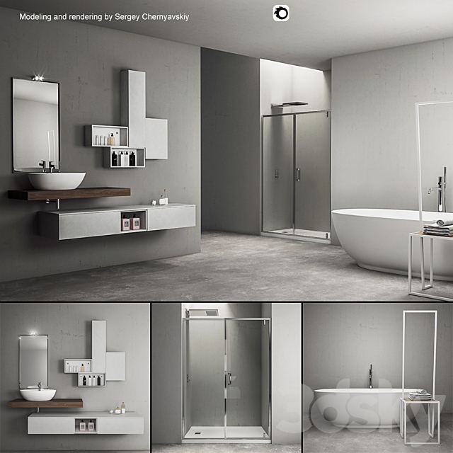 Bathroom furniture set Arcom e.Ly 3DSMax File - thumbnail 1