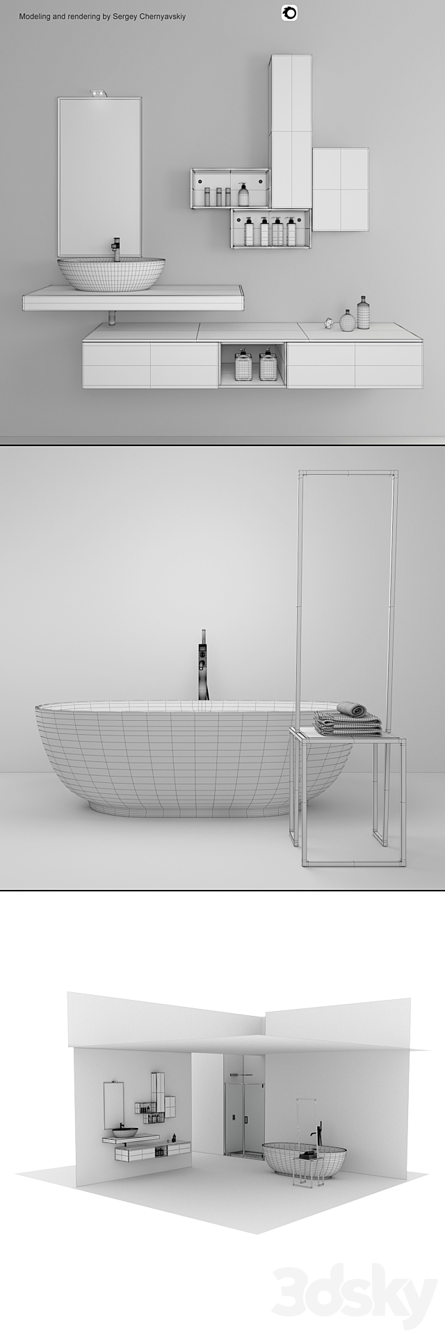 Bathroom furniture set Arcom e.Ly 3DSMax File - thumbnail 3