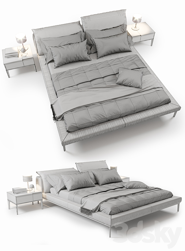 Vela Bed by Natuzzi 3d