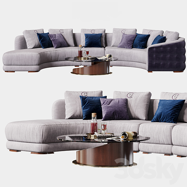 Carpanelli Contemporary Desyo Sofa Curvy Table Minerva 3DSMax File - thumbnail 1