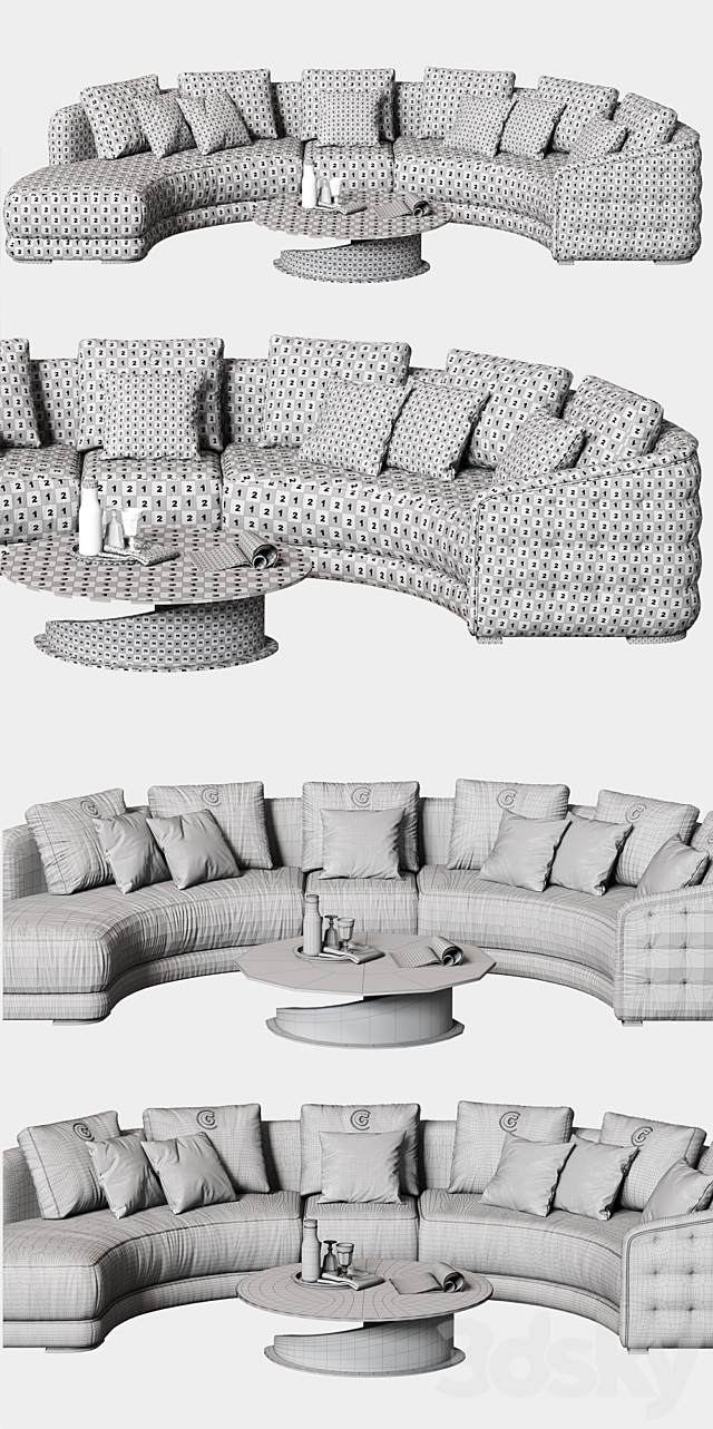 Carpanelli Contemporary Desyo Sofa Curvy Table Minerva 3DSMax File - thumbnail 3