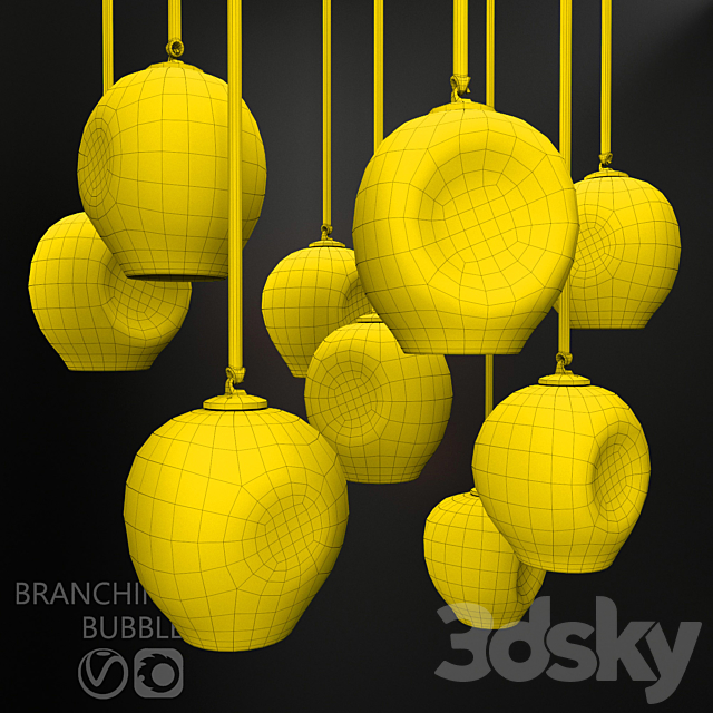 Branching bubble 1 lamp 3d