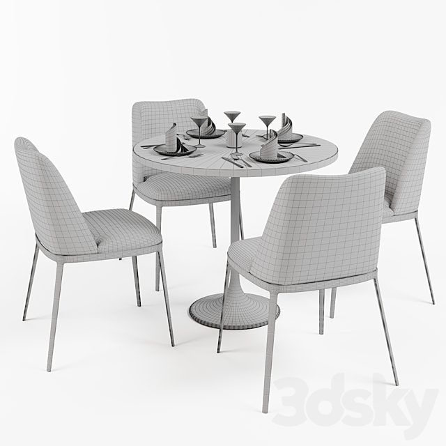 Table and Chair 2 3DSMax File - thumbnail 3