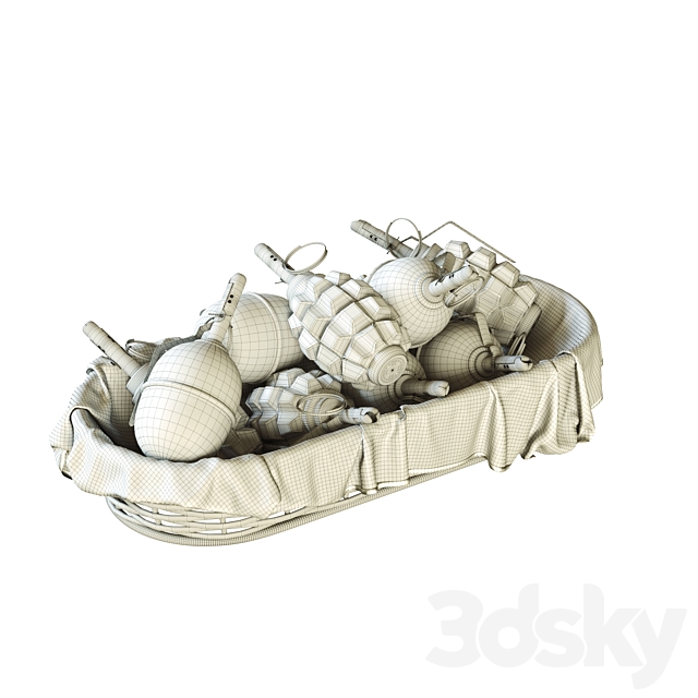 Grenades in the basket 3DSMax File - thumbnail 3