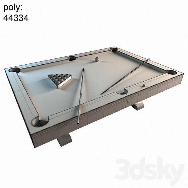 Pottery Barn Charleston Pool Table 3d