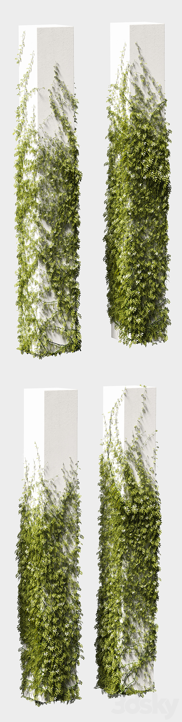 Leaves for square columns. 4 models 3d