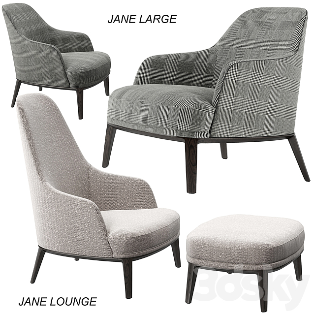 Poliform Jane Large. Lounge armchairs set 3DSMax File - thumbnail 1
