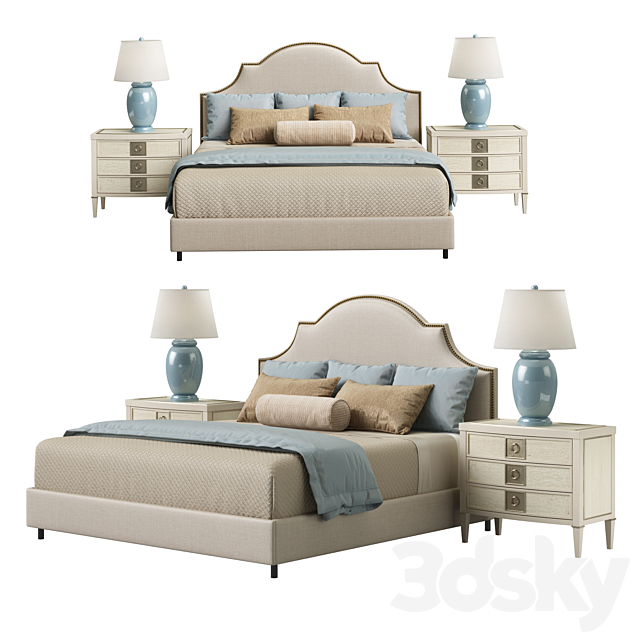Horchow Cheresse King Bed 3DSMax File - thumbnail 1